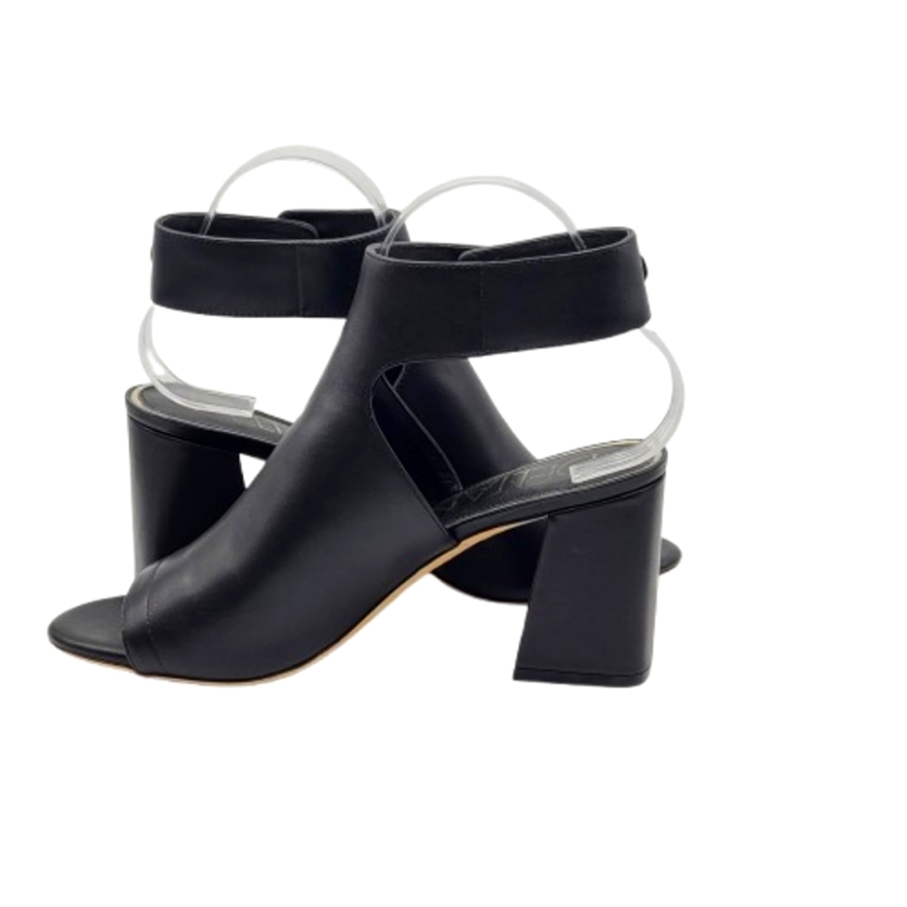 Deltan Sadie Sandal Shootie Size 9 Black Open Toe Ankle Strap Leather - Picture 6 of 13